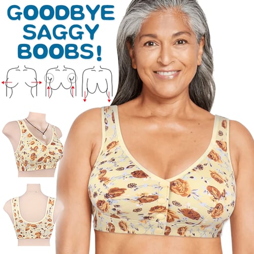 🔥Last Day Sale - New Plus Size Front-Closure Flower Bra 🌸