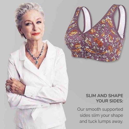 🔥Last Day Sale - New Plus Size Front-Closure Flower Bra 🌸