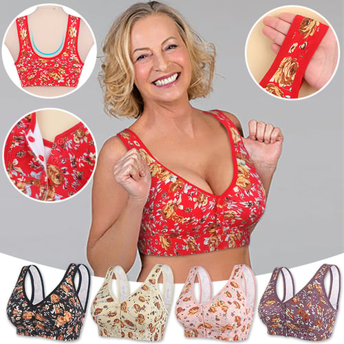 🔥Last Day Sale - New Plus Size Front-Closure Flower Bra 🌸