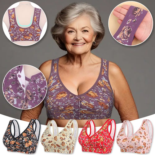 🔥Last Day Sale - New Plus Size Front-Closure Flower Bra 🌸